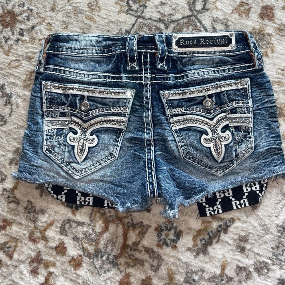 Rock Revival Distressed Blue Jean Shorts
